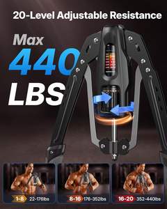 Appareil d'exercice pour les bras Merach <span class=keywords><strong>Twister</strong></span>, acier allié, 22-440 lb, réglable hydrauliquement, extenseur de poitrine à domicile, entraînement musculaire des épaules, remise en forme - Product Image 3