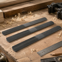 Lime à bois multifonction 4-en-1 de 8 pouces (200 mm) en acier, avec dents de coupe grossières et lisses, outils d'ingénieur et de charpentier pour le bricolage