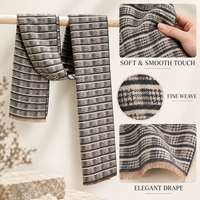 Écharpe tricotée haut de gamme en laine et viscose respirante pour homme, châle à carreaux polyvalent, cadeau pour petit ami