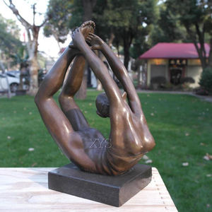 Sculpture de yoga nue en bronze de femme nue d'art moderne avec figurine 3D de base pour l'usage extérieur - Product Image 4