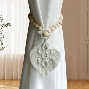 Fornitura Transfrontaliera Personalizzabile: Corde per <span class=keywords><strong>Tende</strong></span> Intrecciate a Mano <span class=keywords><strong>con</strong></span> <span class=keywords><strong>Perline</strong></span> <span class=keywords><strong>di</strong></span> <span class=keywords><strong>Legno</strong></span> e Foglie, Lacci in Garza, Cinghie YT058 - Product Image 3