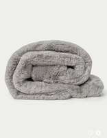 Couverture souple réversible en fausse fourrure de lapin pour canapé d'hiver