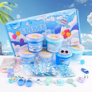 Assorted Blue <b>Slime</b> Pack Silky Butter Lightweight Cloud Transparent Crystal Sensory <b>Toys</b> Kids Party Rewards Gift - Product Image 3