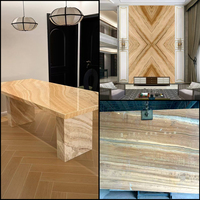 Dalles de marbre de luxe modernes, polies et émaillées, grand format, couleur grain jaune beige, pour mur, salle de bain, salon, sol, comptoir de cuisine