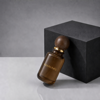Flacons de parfum vides 50ml 30ml 100ml avec col serti, flacon de parfum rond ambré avec pompe spray pour parfum en stock
