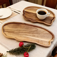 Plateau de service en bois personnalisé pour fromage, assiettes, pain, fruits, apéritifs, rangement, plateau à couverts de luxe en bois