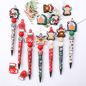 2025 Nueva alta calidad Navidad silicona dibujos animados DIY ornamento Santa Focus cuentas muñeco de nieve cuentas sueltas venta al por mayor listo para enviar - Product Image 1