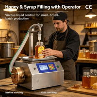Machine de remplissage de liquides visqueux à 1 tête en acier inoxydable pour pots de crème cosmétique, bouteilles de shampoing et détergent