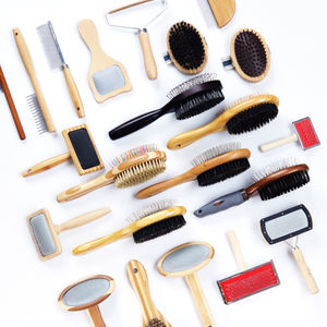 Beech sikat jas hujan hewan peliharaan sikat penghilang rambut kucing anjing untuk perawatan rumah menggunakan sikat baja produk baru 2 warna sisir karet - Product Image 3