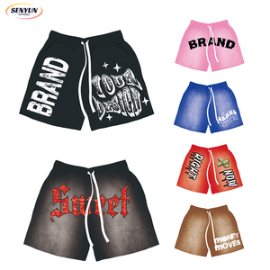 Pantalones cortos de gimnasio para <span class=keywords><strong>hombre</strong></span> de gran tamaño con estampado personalizado, <span class=keywords><strong>Bermudas</strong></span> de algodón de 360gsm, pantalones cortos de trabajo informales de talla grande de algodón tejido - Product Image 1