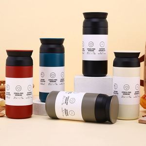 Custom Promotional Gifts 350Ml 500Ml 304 Stainless Steel Insulated Eco-Friendly Modern Design Flat Lid <b>Coffee</b> Tumbler Cup Mug - Product Image 3