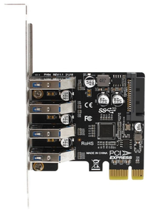 Tarjeta de Expansión PCI Express X1 <span class=keywords><strong>a</strong></span> 4 Puertos <span class=keywords><strong>USB</strong></span> 3.0 Tipo C, <span class=keywords><strong>Adaptador</strong></span> <span class=keywords><strong>USB</strong></span> PCI-E <span class=keywords><strong>con</strong></span> Chip VL805 y <span class=keywords><strong>Alimentación</strong></span> <span class=keywords><strong>SATA</strong></span> para PC de Escritorio - Product Image 4