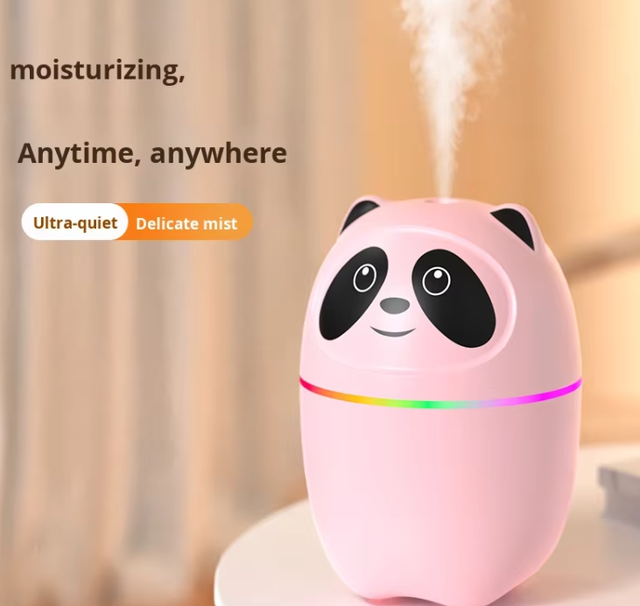 Air Humidifier for Home Humidistat Plastic 7 Colors LED USB-Powered Ultrasonic Mist 1 Year Aromatherapy