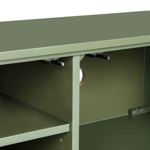 Factory Direct Premium Cannes Unité de télévision de divertissement à peinture lisse incurvée en Olive, console de télévision verte moderne - Product Image 5