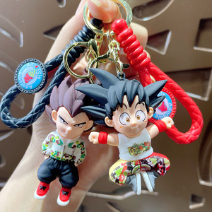 Porte-clés créatif en PVC style dessin animé, léger et tendance, avec figurine Sun Wukong en petite boîte surprise, pendentif pour <span class=keywords><strong>sac</strong></span> à <span class=keywords><strong>dos</strong></span> et anneau métallique - Product Image 1