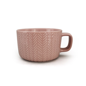 Tazas de sopa de cerámica en relieve, tazón de fideos con tira <span class=keywords><strong>Diagonal</strong></span>, restaurante creativo, hogar, listo para enviar, tazas de desayuno de porcelana - Product Image 6