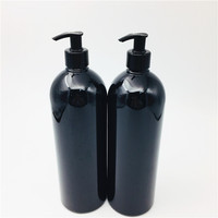 1L 1000ml noir vide en plastique cosmétique POUR ANIMAUX de COMPAGNIE shampooing lotion pompe bouteille