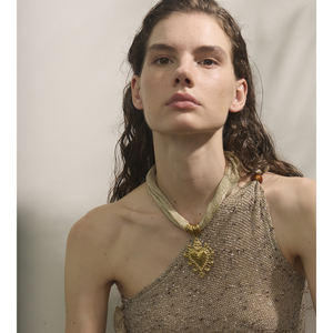 JINYOU 1049 유럽 스타일 스테인레스 스틸 18K 골드 도금 하트 펜던트 보석 목걸이 폴리에스터 목걸이 - Product Image 4