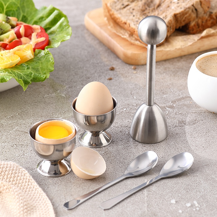 Stainless Steel Egg Cracker - Hard Boiled Egg Shell Remover Tool For Perfect Breakfast Eggs