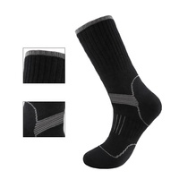 Chaussettes de randonnée en laine pour hommes-Soutien de cheville extérieur en éponge, rembourrées pour la marche et le trekking