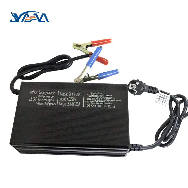 54.6V 58.4V 58.8V lithium ion battery 48V 20A charger for 16s 3.2v lifepo4/13s 14S 3.7v li-ion battery pack