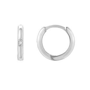 Joyería fina Plata de Ley 925 Pendientes de aro de circón con ajuste de garra de oro de 14K para mujer - Product Image 5