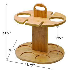 Portabottiglie piccolo controsoffitto con supporto in vetro portabottiglie per vino portabottiglie in bambù da cucina - Product Image 4