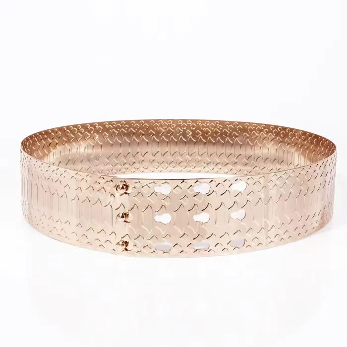 T-stage popular all metal mirror waistband with built-in buckle style women's dress accessories slim fitting trend fashion belt
