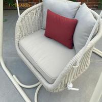 Fauteuil suspendu de patio extérieur, chaise de balançoire de loisirs pour hôtel, chaise simple en corde tressée imperméable, mobilier de jardin