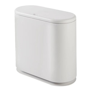 Oval Push <b>Button</b> Trash Can 8L With Lid For Kitchen Bathroom Home Indoor Use - Product Image 3