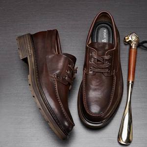 High-Quality <b>Platform</b> Brogues for Men Formal <b>Oxford</b> Style Men's Wedding Shoes Business Men's leather Dress Shoes & <b>Oxfords</b> - Product Image 6