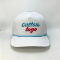 Casquette de surf imperméable personnalisée, logo brodé 3D, perforations découpées au laser, casquette de baseball sportive à 5 panneaux, chapeau de soleil de golf