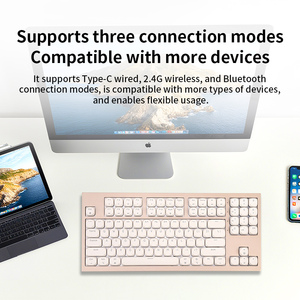 คีย์บอร์ดไร้สายแบบกลไก 102 ปุ่ม รุ่นใหม่ รองรับการเชื่อมต่อแบบ Hot Plug ดีไซน์ตามหลักสรีรศาสตร์ ความถี่ 2.4 GHz เชื่อมต่อได้สามโหมดผ่าน USB-C พร้อมไฟ LED Backlit สำหรับ iPad - Product Image 3