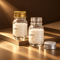 Bouteilles en verre graduées transparentes en gros avec bouchons à vis dorés ou argentés pour l'emballage d'échantillons de lotion et de cosmétiques