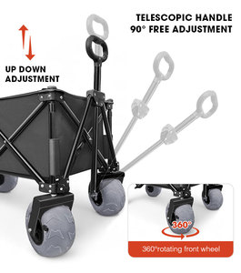 Carrito Plegable de Cuatro Ruedas Personalizable OEM con Ruedas de Globo, Estructura de Malla, para Playa, Jardín, Camping y Senderismo - Product Image 3