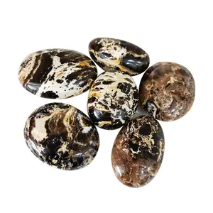 Bulk Wholesale Black Opal Stones Palm Stone Chocolate Stone mix size Flame Natural Mineral Spheres Ball