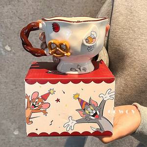 Taza de Cerámica de Tom y Jerry, Diseño de Dibujos Animados con Asa, para Hogar u Oficina, Ideal para Regalo - Product Image 4