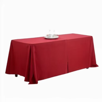 Nappe rectangle 60x102 pouces nappe rouge pour tables rectangulaires de 6 pieds couverture de table en polyester lavable pour les fêtes de mariage