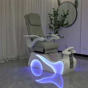 Sillón de Manicura de Lujo sin Tubo, Sillón de Masaje de Pies con Respaldo Ajustable, Bomba Potente, Sillón de Pedicura Reclinable - Product Image 5