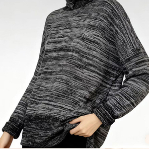 Pull élégant à col roulé pour femme, ample, grande taille, pull en tricot flatteur pour la silhouette, nouveau style 2026, pull pour femme - Product Image 2