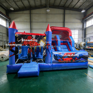 Château gonflable commercial d'extérieur pour enfants, thème Spider-Man, avec toboggan, pour utilisation sèche et humide, avec souffleur - Product Image 4