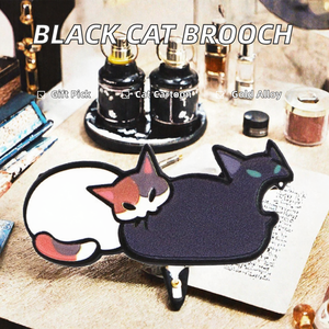 Broche de Gato Negro de Anime Japonés, Pin Esmaltado de Aleación, Insignia de Animal de Dibujos Animados para Regalo y Uso Diario - Product Image 2