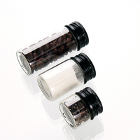 Tube en verre transparent herbes bouteille flacons conteneur de stockage 22MM diamètre avec taille différente avec couvercle à vis en aluminium doré
