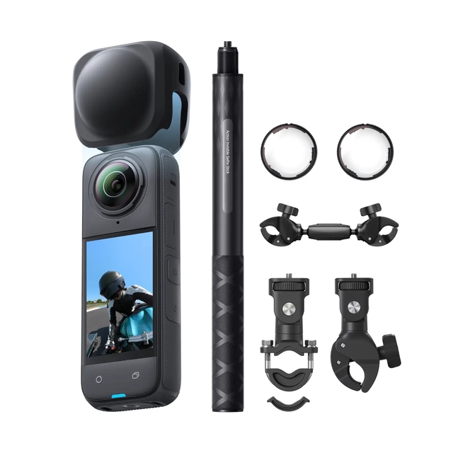 360 Action Camera 4k X4 Motorcycle Ultimate Multiview Bundle 4K 180 Wide Angle Waterproof 10m WiFi