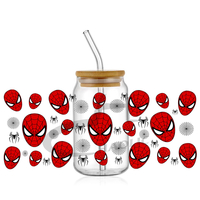Populaire UV DTF tasse Wrap transferts Spider Boy transfert Film feuille étiquette UV DTF tasse Wraps transferts Anime 16oz tasses