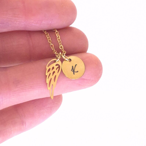 Collar con Colgante de Ala de Ángel de Acero Inoxidable Personalizado con Mensaje Grabado para Recuerdos de Seres Queridos Fallecidos - Product Image 3