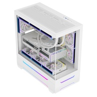 Gabinete de PC ATX de Torre Completa Blanco, Superventas, con 3 Ventiladores ARGB y Paneles Laterales con Puerto Tipo-C, Gabinete de Acero para Juegos