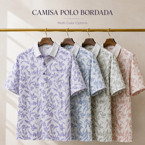 Camisa Polo Bordada para Hombre, Texturizada, de Manga Corta, con Logotipo Bordado Personalizado, Marca Privada, Fabricante OEM ODM - Product Image 1