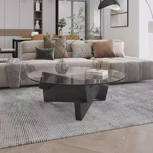 Đồ nội thất phòng khách đặt sang trọng Kính Bàn cà phê hiện đại ghế sofa cuối trung tâm bảng Kính Bàn cà phê cho nhà - Product Image 1