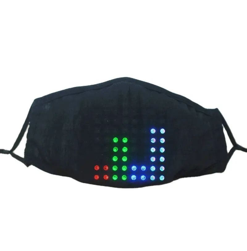 Personalized fashionable color LED voice-activated flash dynamic light emitting cotton face mask